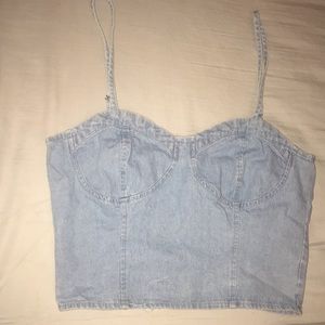 Denim cropped tank top